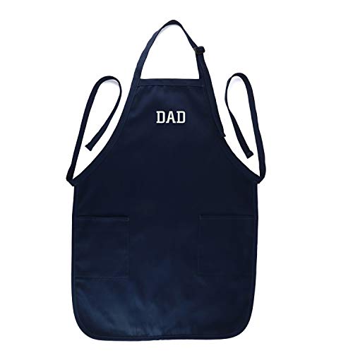 Trendy Apparel Shop DAD Embroidered Full Length Apron with Pockets