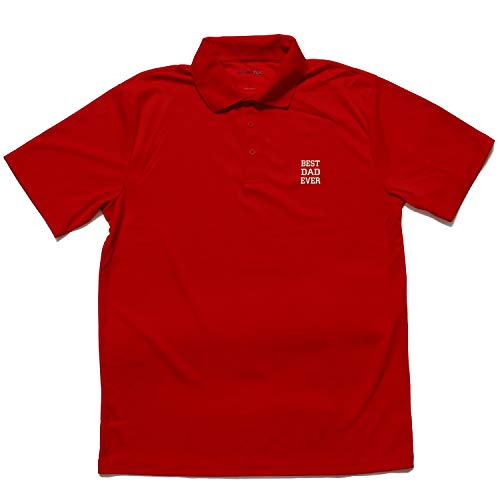 Trendy Apparel Shop Best Dad Ever Embroidered Flat Back Polyester Collared Polo Shirt