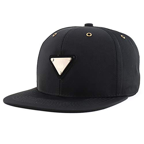 Trendy Apparel Shop King and Queen Metal Patch Flatbill Snapback Hat