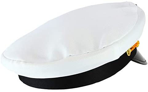 Trendy Apparel Shop Adult Sailing Yacht Costume Captain Hat - White