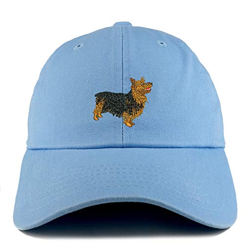 Trendy Apparel Shop Australian Terrier Dog Embroidered Low Profile Soft Cotton Dad Hat Cap