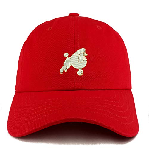 Trendy Apparel Shop Poodle Dog Embroidered Low Profile Soft Cotton Dad Hat Cap