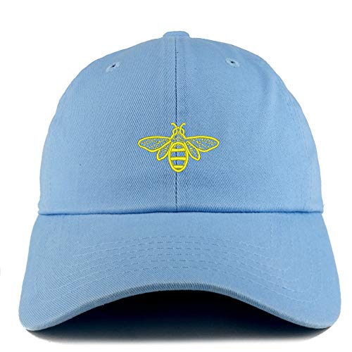 Trendy Apparel Shop Bee Embroidered Solid Adjustable Unstructured Dad Hat