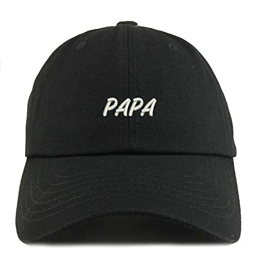 Trendy Apparel Shop PAPA Embroidered Solid Adjustable Unstructured Dad Hat