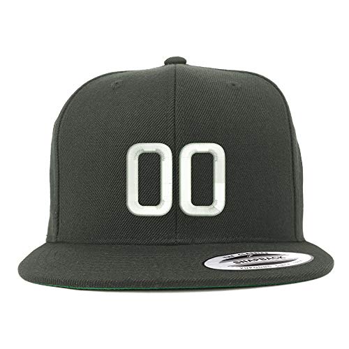 Trendy Apparel Shop Number 00 Embroidered Snapback Flatbill Baseball Cap