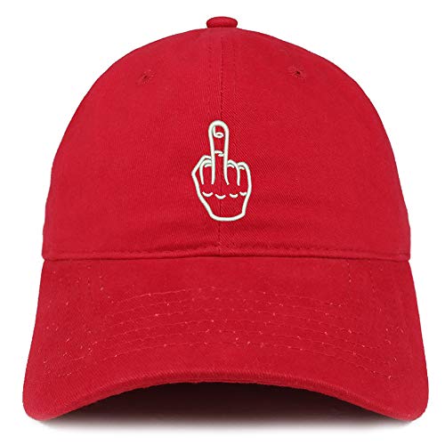 Trendy Apparel Shop Middle Finger Embroidered Unstructured Cotton Dad Hat