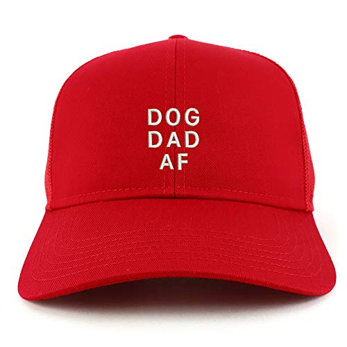 Trendy Apparel Shop Dog Dad AF Embroidered Structured High Profile Trucker Cap