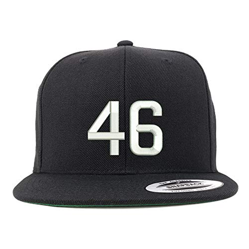 Trendy Apparel Shop Number 46 Embroidered Snapback Flatbill Baseball Cap