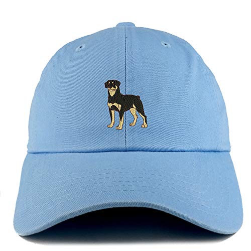 Trendy Apparel Shop Rottweiler Dog Embroidered Low Profile Soft Cotton Dad Hat Cap