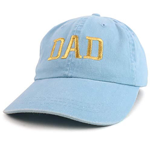 Trendy Apparel Shop Dad Capital Gold Thread Pigment Dyed Low Profile Cotton Cap