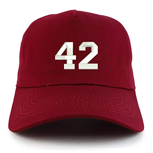 Trendy Apparel Shop Number 42 Collegiate Varsity Unstructured 5 Panel Ball Cap