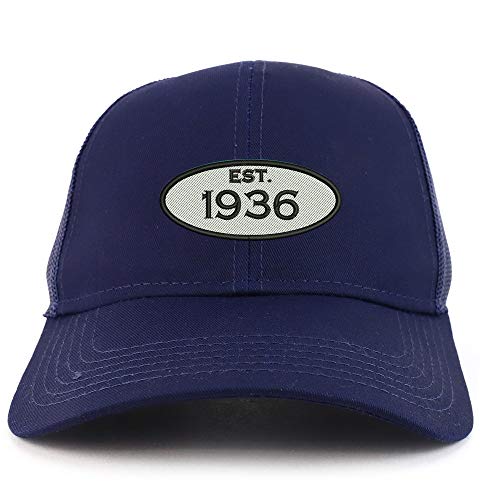 Trendy Apparel Shop Established 1936 Embroidered 85th Birthday High Profile High Profile Trucker Mesh Cap