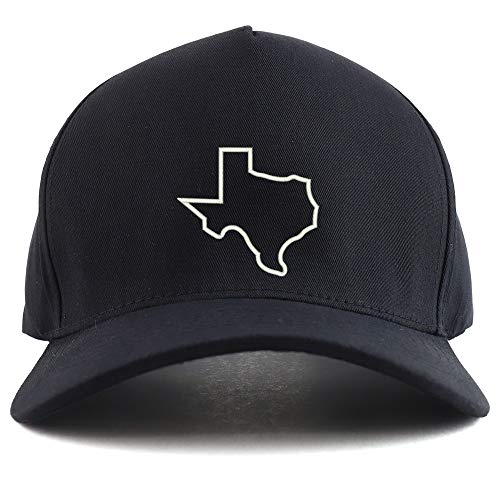 Trendy Apparel Shop Texas State Outline Embroidered Oversized 5 Panel XXL Baseball Cap