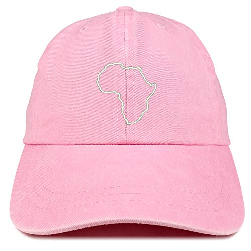 Trendy Apparel Shop Africa Map Outline Embroidered Washed Low Profile Cap