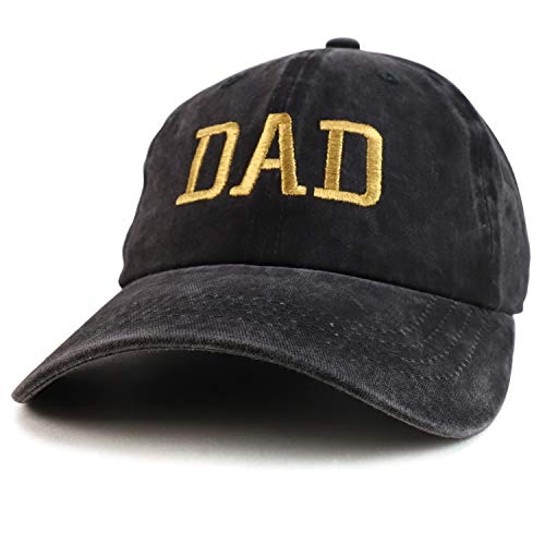 Trendy Apparel Shop Dad Capital Gold Thread Pigment Dyed Low Profile Cotton Cap