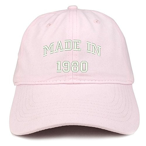 Trendy Apparel Shop Made in 1980 Text Embroidered 41st Birthday Brushed Cotton Cap