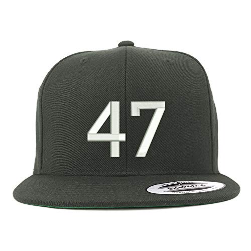 Trendy Apparel Shop Number 47 Embroidered Snapback Flatbill Baseball Cap