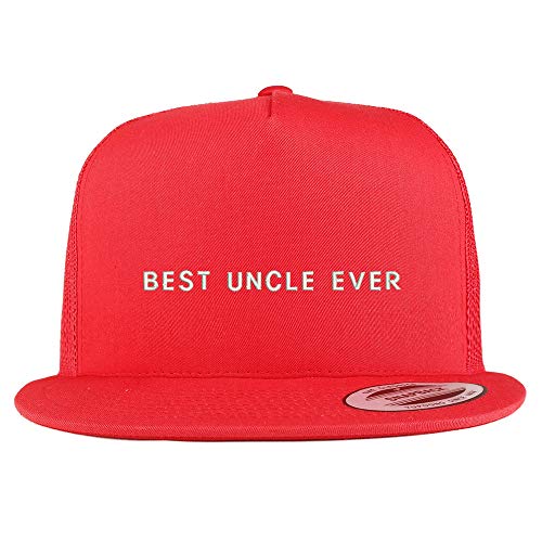 Trendy Apparel Shop Best Uncle Ever Embroidered 5 Panel Flatbill Trucker Mesh Snapback Cap