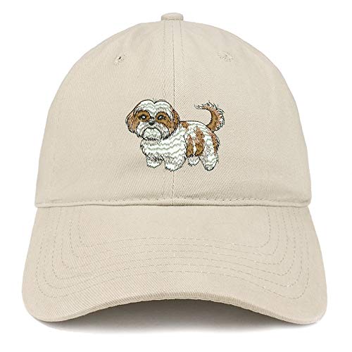 Trendy Apparel Shop Shih Tzu Embroidered Unstructured Cotton Dad Hat