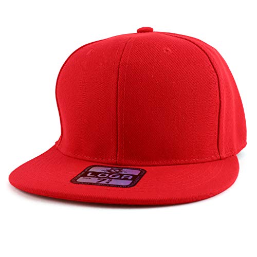 Trendy Apparel Shop Plain High Profile Flat Bill Snapback Baseball Fitted Cap