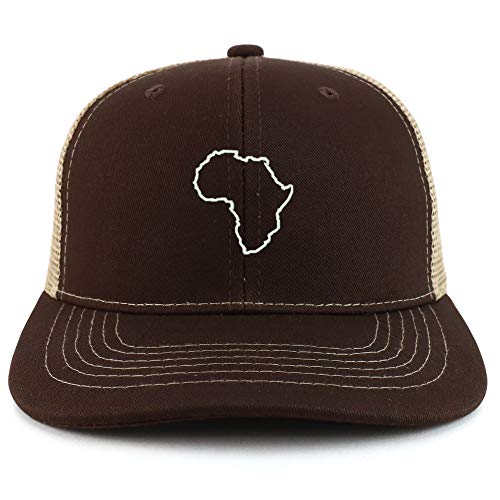 Trendy Apparel Shop Africa Map Outline Two Tone Mesh Back Trucker Baseball Cap