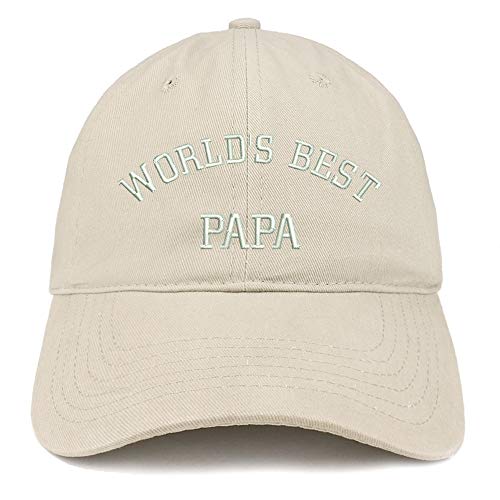 Trendy Apparel Shop World's Best Papa Embroidered Soft Brushed Cotton Cap