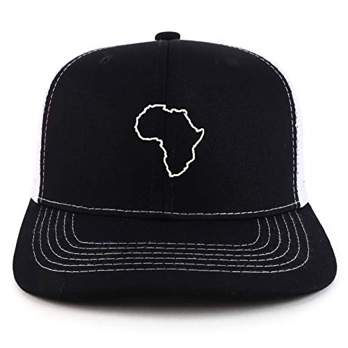 Trendy Apparel Shop Africa Map Outline Two Tone Mesh Back Trucker Baseball Cap