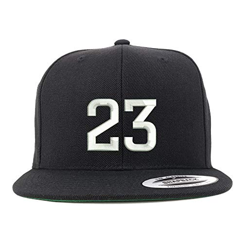 Trendy Apparel Shop Number 23 Embroidered Snapback Flatbill Baseball Cap