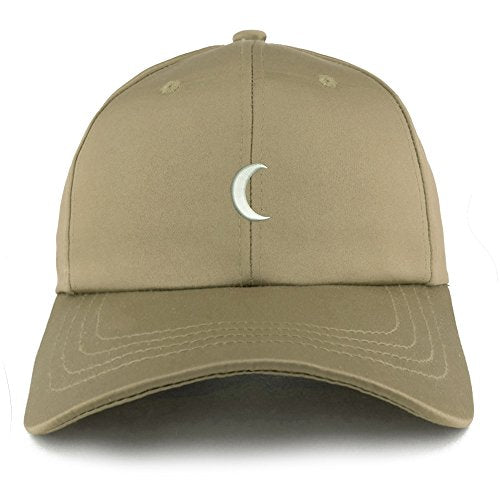 Trendy Apparel Shop Crescent Moon Embroidered Structured Satin Adjustable Cap