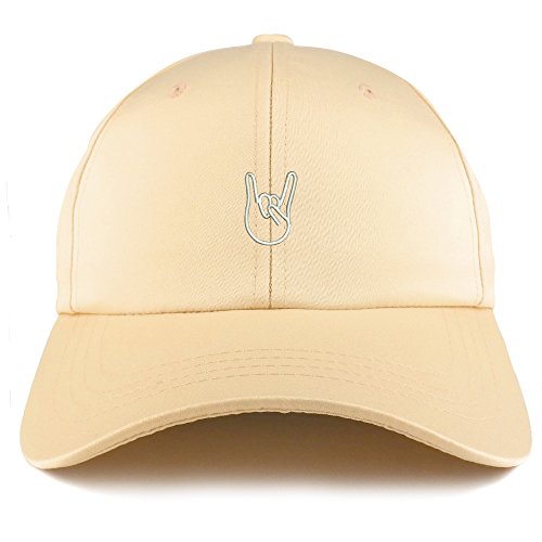 Trendy Apparel Shop Rock on Embroidered Structured Satin Adjustable Cap