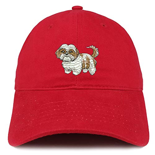 Trendy Apparel Shop Shih Tzu Embroidered Unstructured Cotton Dad Hat