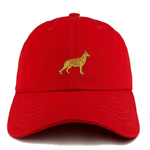 Trendy Apparel Shop German Shepherd Dog Embroidered Low Profile Soft Cotton Dad Hat Cap