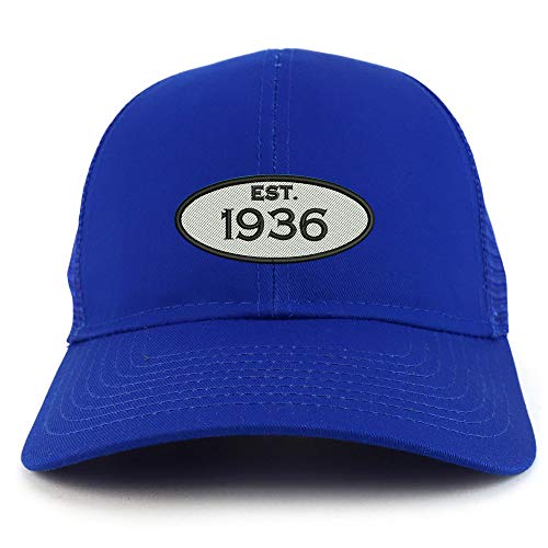 Trendy Apparel Shop Established 1936 Embroidered 85th Birthday High Profile High Profile Trucker Mesh Cap