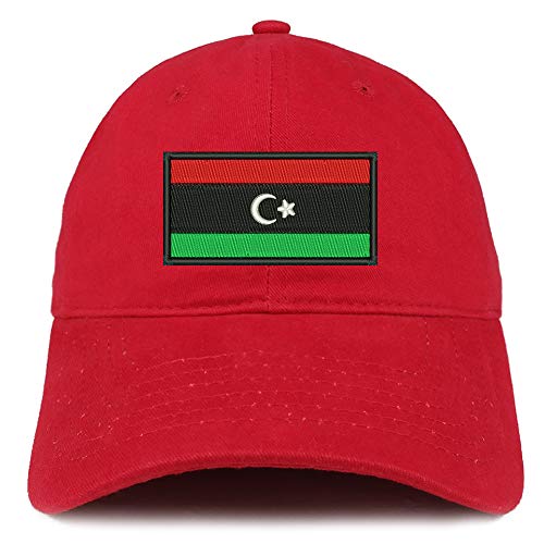 Trendy Apparel Shop Libya Flag Embroidered Unstructured Cotton Dad Hat