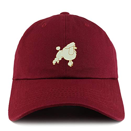 Trendy Apparel Shop Poodle Dog Embroidered Low Profile Soft Cotton Dad Hat Cap