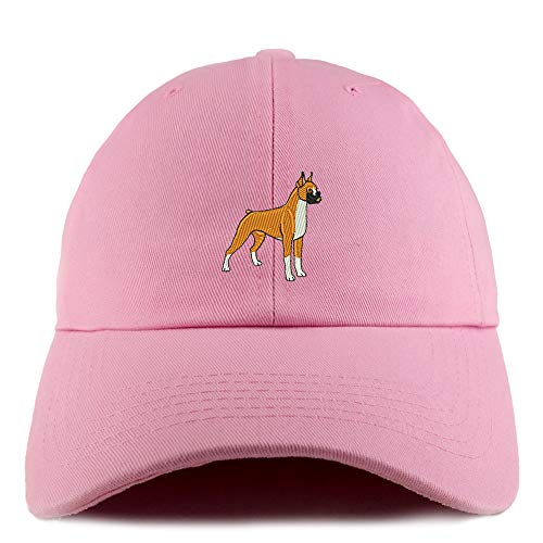 Trendy Apparel Shop Boxer Dog Embroidered Low Profile Soft Cotton Dad Hat Cap