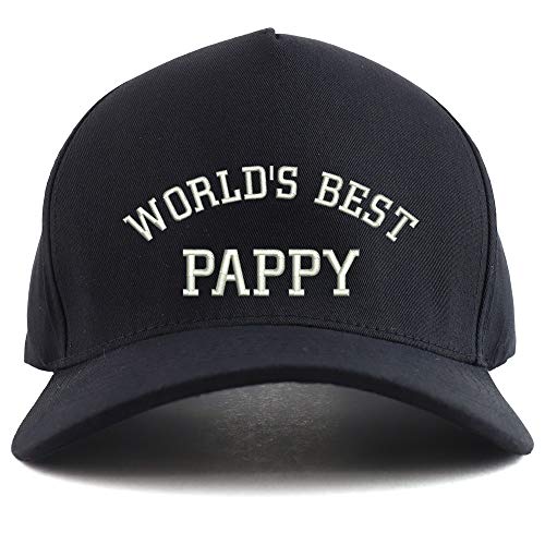 Trendy Apparel Shop World's Best Pappy Embroidered Oversized 5 Panel XXL Baseball Cap