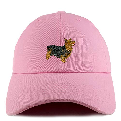 Trendy Apparel Shop Australian Terrier Dog Embroidered Low Profile Soft Cotton Dad Hat Cap