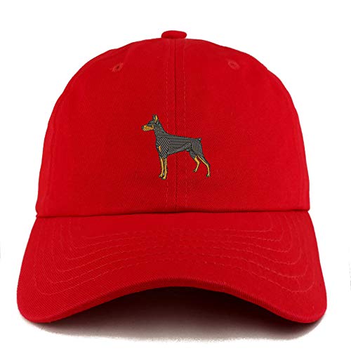 Trendy Apparel Shop Doberman Dog Embroidered Low Profile Soft Cotton Dad Hat Cap