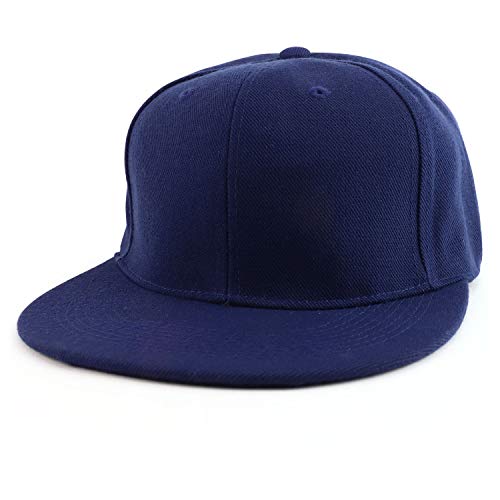 Trendy Apparel Shop Plain High Profile Flat Bill Snapback Baseball Fitted Cap