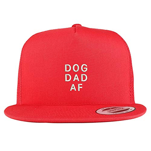 Trendy Apparel Shop Dad AF Embroidered 5 Panel Flatbill Trucker Mesh Snapback Cap