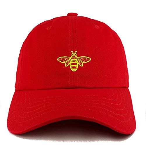 Trendy Apparel Shop Bee Embroidered Solid Adjustable Unstructured Dad Hat