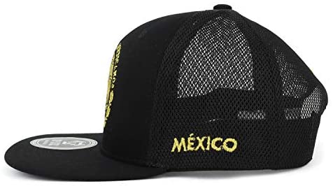 Trendy Apparel Shop Estados Unidos Mexicanos Embroidered Mesh Snapback Cap - Black Black