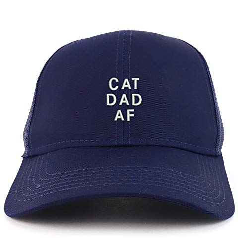 Trendy Apparel Shop Cat Dad AF Embroidered Structured High Profile Trucker Cap