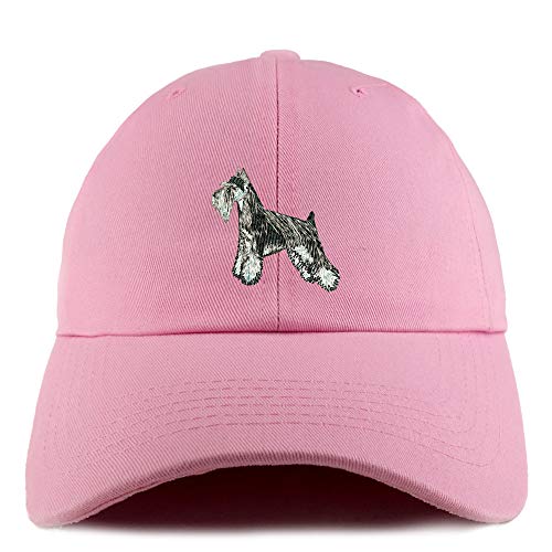 Trendy Apparel Shop Miniature Schnauzer Dog Embroidered Low Profile Soft Cotton Dad Hat Cap