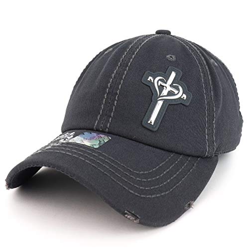 Trendy Apparel Shop Cross High Frequency Patch God is Love Women's Baseball Cap