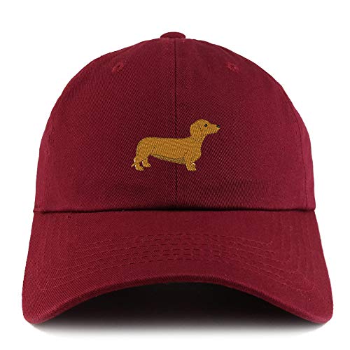 Trendy Apparel Shop Dachshund Dog Embroidered Low Profile Soft Cotton Dad Hat Cap