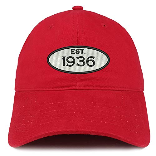 Trendy Apparel Shop 85th Birthday Established 1936 Soft Crown Brushed Cotton Cap