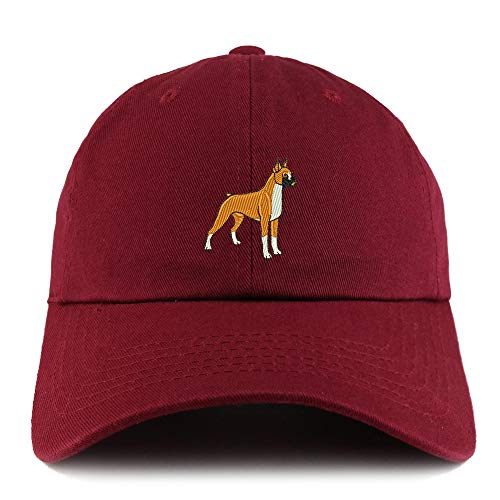 Trendy Apparel Shop Boxer Dog Embroidered Low Profile Soft Cotton Dad Hat Cap