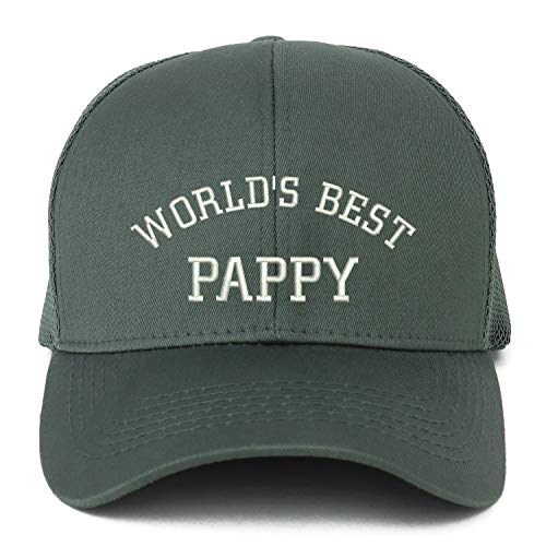 Trendy Apparel Shop XXL World's Best Pappy Embroidered Structured Trucker Mesh Cap